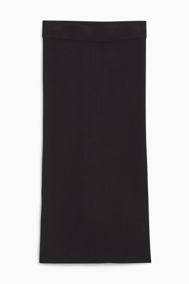 Donna - Gonna in maglia - nero