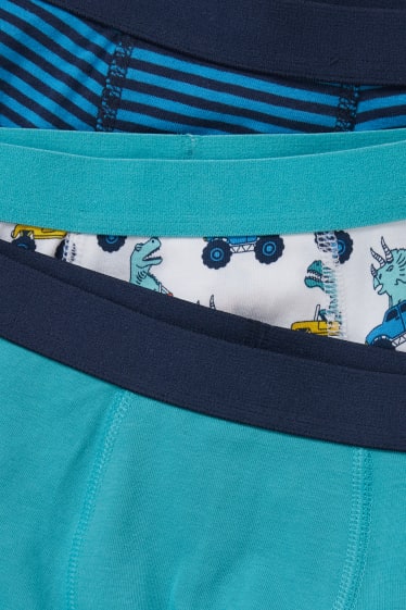 Kinderen: jongens - Set van 3 - dino - boxershorts - blauw