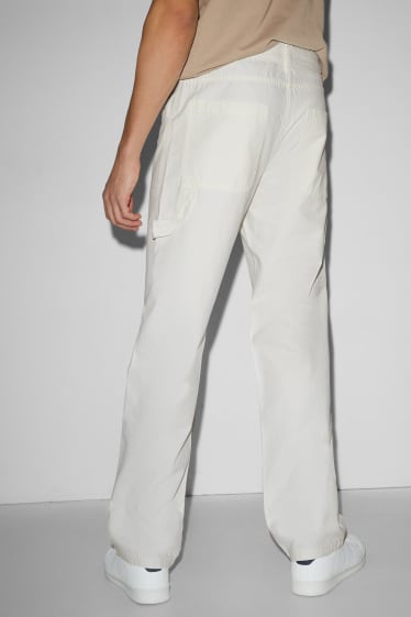 Men - Cargo trousers - relaxed fit - cremewhite