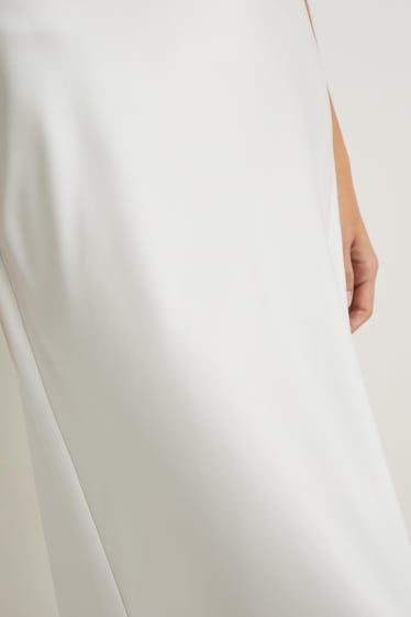 Mujer - Falda de raso - blanco roto