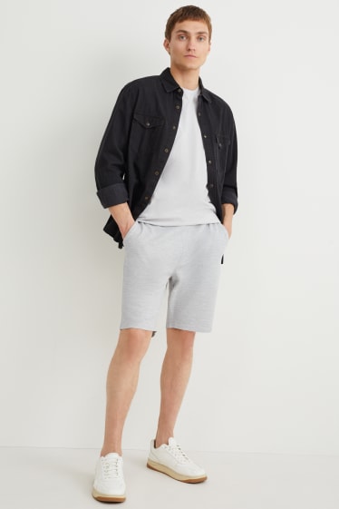 Uomo - Shorts di felpa - grigio chiaro melange