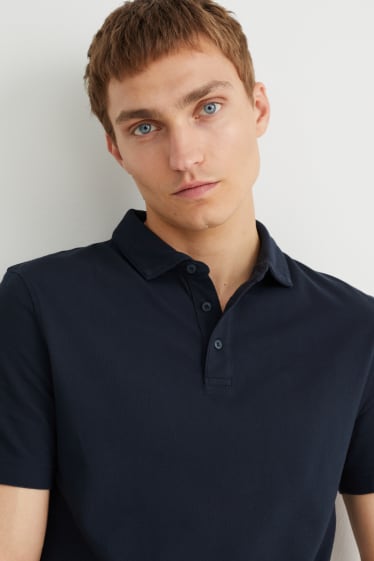 Bărbați - Tricou polo - albastru închis
