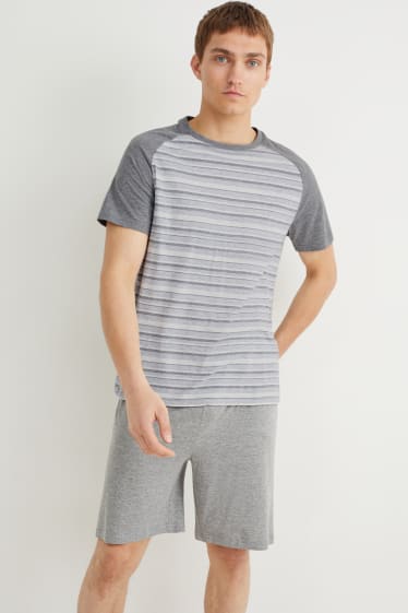 Herren - Shorty-Pyjama - dunkelgrau