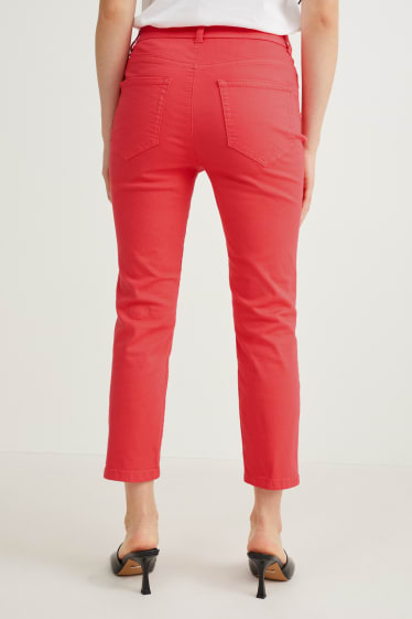 Dámské - Kalhoty - mid waist - skinny fit - růžová