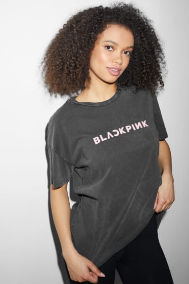 Nastolatki - CLOCKHOUSE - T-shirt - Blackpink - czarny