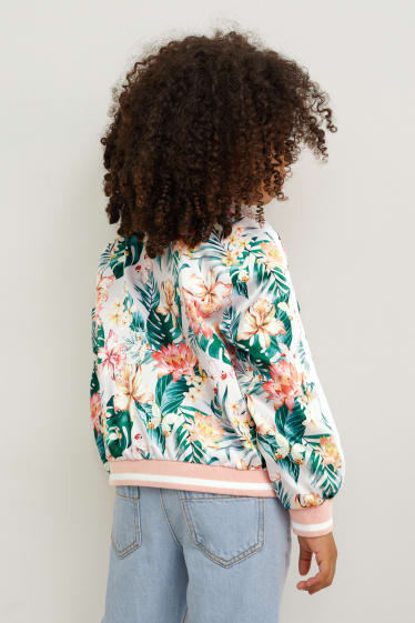 Kinder Mädchen - Blouson - geblümt - weiss