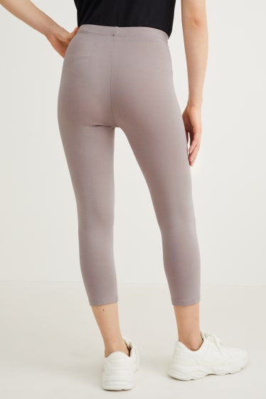 Femmes - Lot de 2 - leggings capri - gris