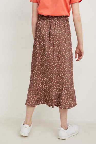 Children - Skirt - floral - brown