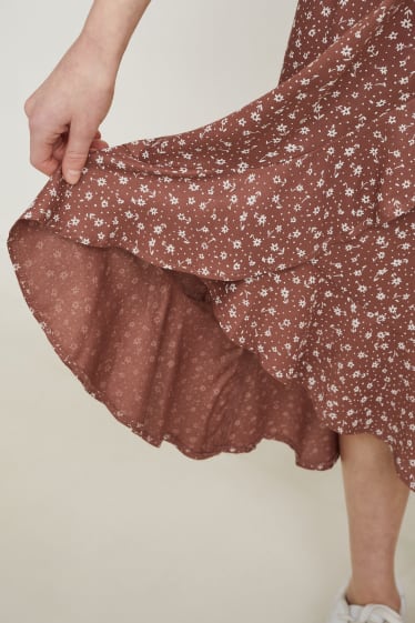 Bambine - Gonna - a fiori - marrone