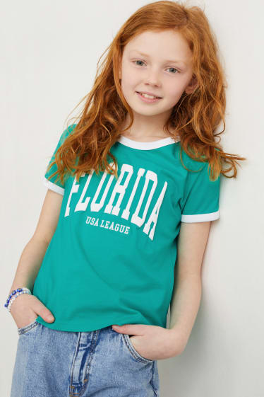 Kinder Mädchen - Kurzarmshirt - grün