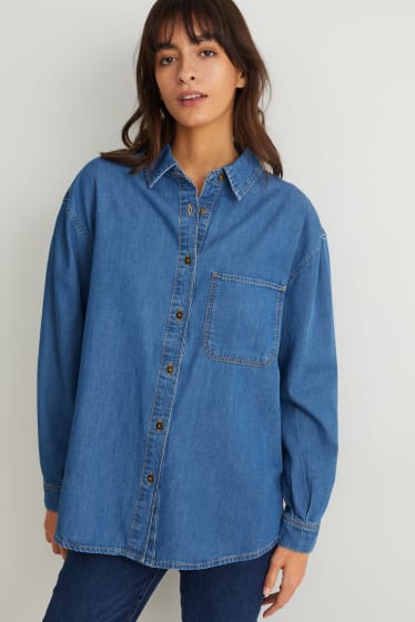 Damen - Jeansbluse - jeansblau