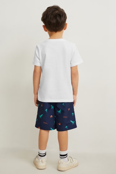Kinder - Dino - Set - Kurzarmshirt und Shorts - 2 teilig - dunkelblau