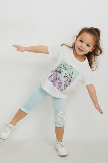 Enfants - La Reine des Neiges - ensemble - robe, T-shirt et leggings - blanc crème