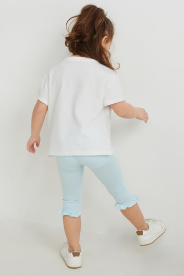 Kinderen: meisjes - Frozen - set - jurk, T-shirt en legging - crème wit