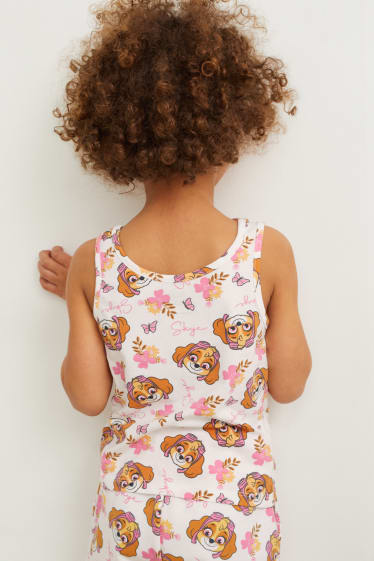 Enfants filles - Pat’ Patrouille - top orné d'un nœud - blanc crème