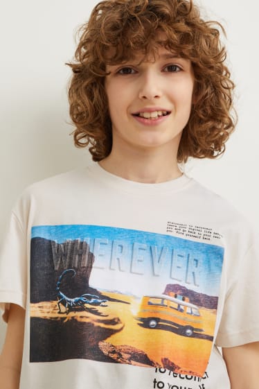 Niños - Camiseta de manga corta - beige claro