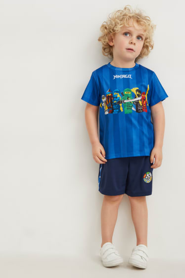 Enfants garçons - Lego Ninjago - ensemble - T-shirt et short - 2 pièces - bleu foncé