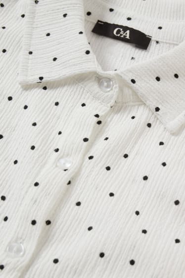 Damen - Bluse - gepunktet - weiß
