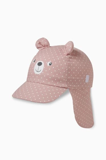 Baby: meisjes - Babyhoed - met stippen - donker rose