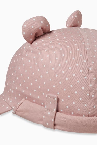 Baby: meisjes - Babyhoed - met stippen - donker rose