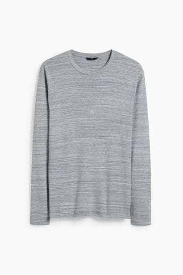 Hombre - Camiseta de manga larga - gris jaspeado