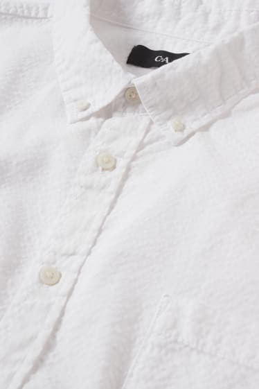 Hombre - Camisa - regular fit - button down - blanco