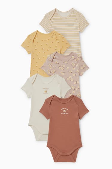 Baby: meisjes - Set van 5 - rompertje - lichtbruin