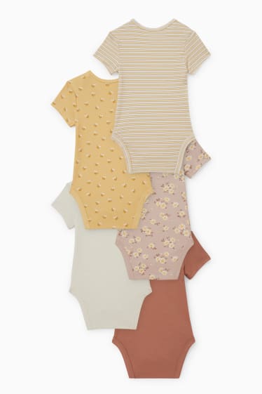 Baby: meisjes - Set van 5 - rompertje - lichtbruin