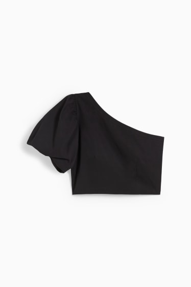 Damen - Crop Bluse - schwarz