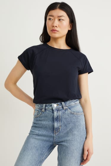 Dames - T-shirt - donkerblauw
