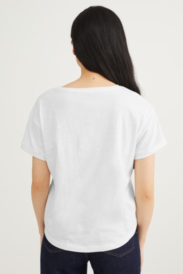 Dames - T-shirt - crème wit