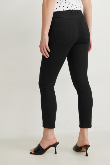 Mujer - Pantalón - high waist - slim fit - vaqueros - gris oscuro