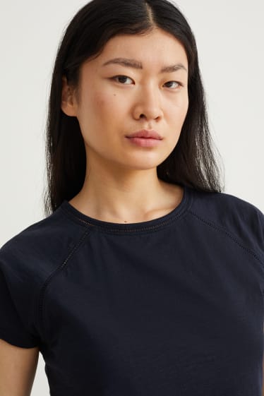 Dames - T-shirt - donkerblauw