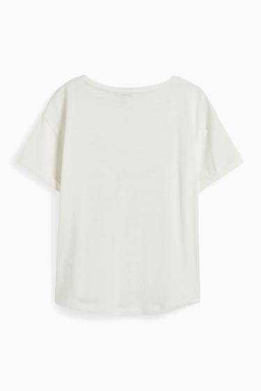 Dames - T-shirt - crème wit