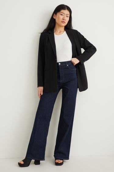 Femmes - Wide leg jean - high waist - jean bleu foncé