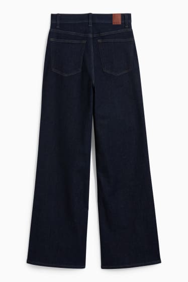 Dames - Wide leg jeans - high waist - jeansdonkerblauw