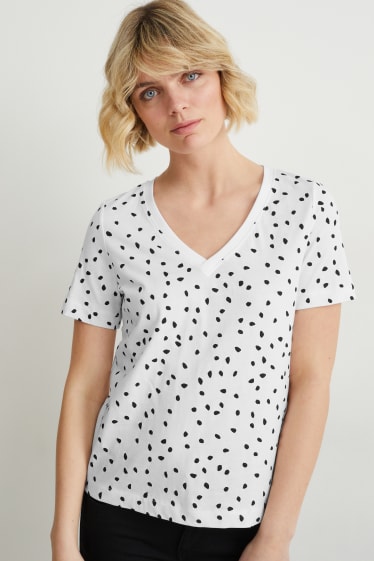 Women - Basic T-shirt - patterned - cremewhite