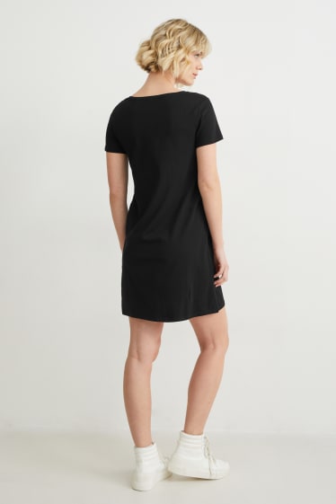 Mujer - Vestido básico estilo camiseta - negro