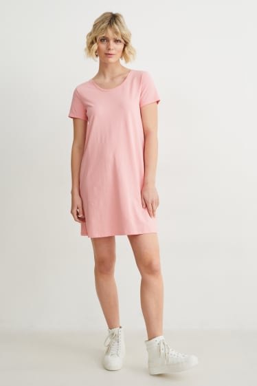 Donna - Vestito a t-shirt basic - rosa