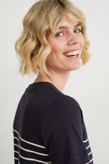 Donna - T-shirt - a righe - blu scuro