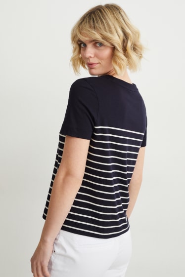 Donna - T-shirt - a righe - blu scuro