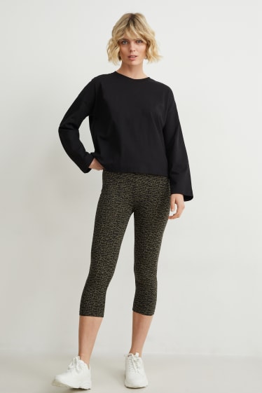 Damen - Multipack 2er - Capri-Leggings - dunkelgrün