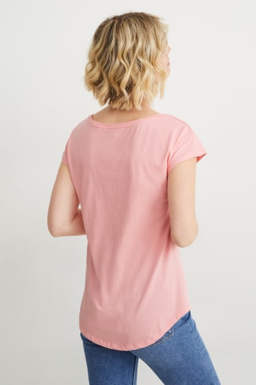 Damen - Basic-T-Shirt - pink