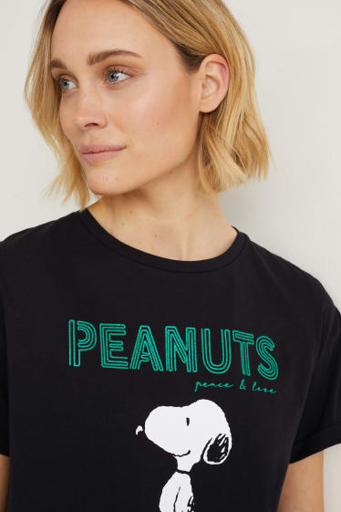 Dames - T-shirt - Peanuts - zwart