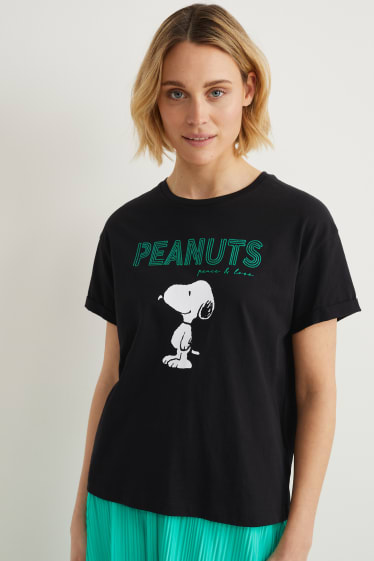 Dames - T-shirt - Peanuts - zwart