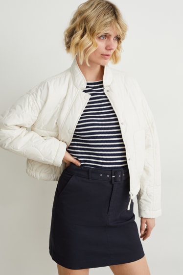 Donna - Gonna con cintura - blu scuro