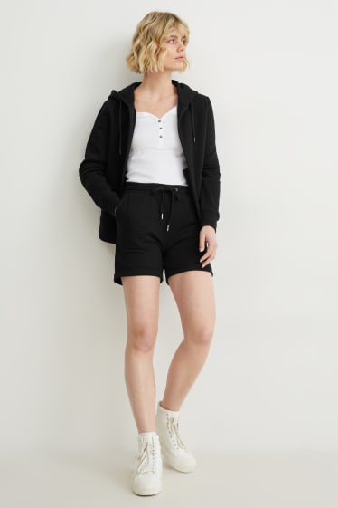 Damen - Basic-Sweatshorts - schwarz