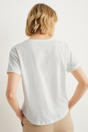 Femmes - T-shirt - blanc crème