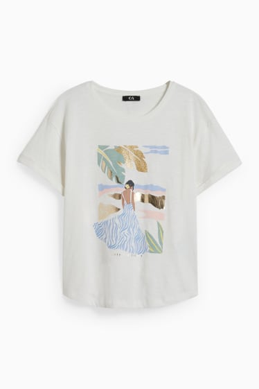 Femmes - T-shirt - blanc crème