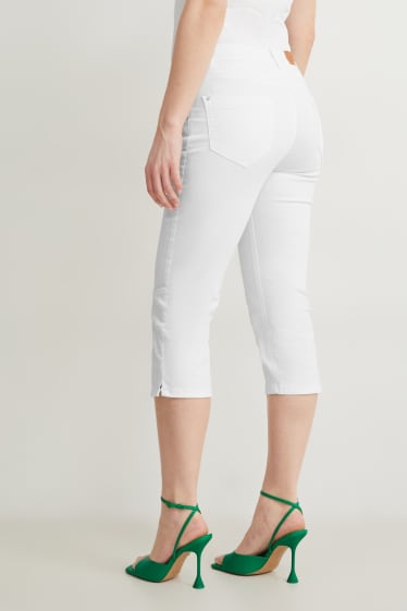Femmes - Pantalon corsaire - mid waist - regular fit - blanc